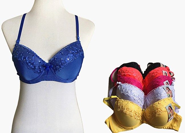 180 Pieces of Fashion Padded Bras Packed Assorted Colors With Adjustable Straps