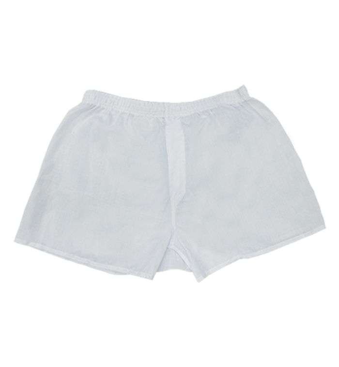 36 Wholesale Men's White Cotton Boxer Shorts, Size Large