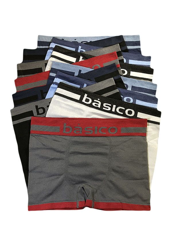 192 Pieces Basico Men's Seamless Boxer Brief - Mens Underwear - at 