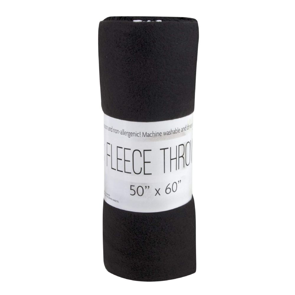 24 Wholesale Fleece Blankets 50 X 60 Black Only at