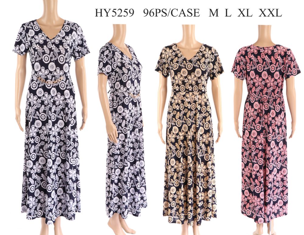 48 Pieces of Womens Long Printed Summer Sun Dress