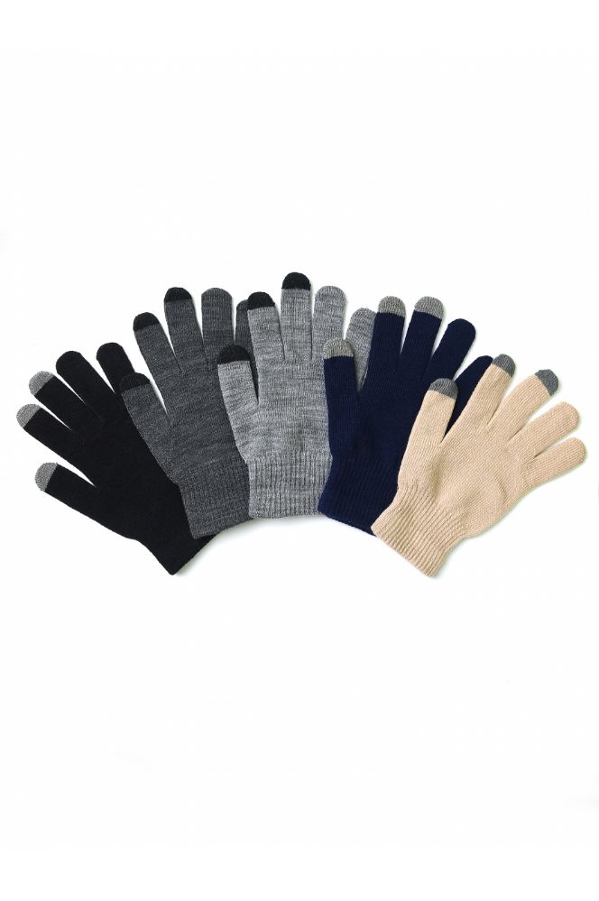 180 Wholesale Men's Assorted Color Touch Screen Texting Gloves