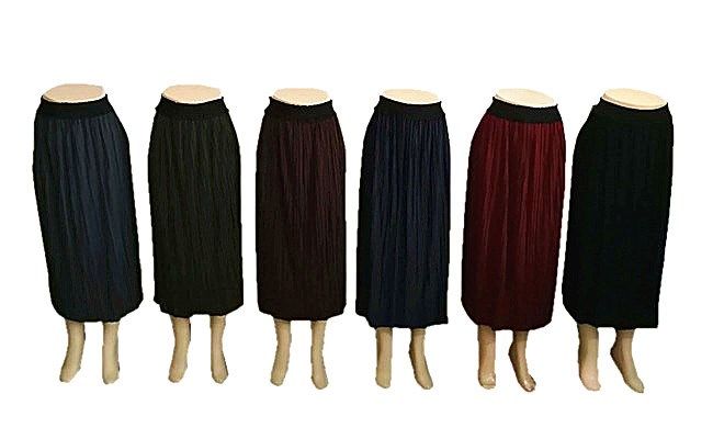 30 Pieces of Women Pleated A Line Midi Skirt Size Assorted