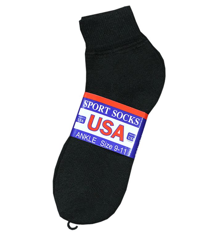 120 Wholesale Men's Black Irregular Ankle Sock, Size 10-13