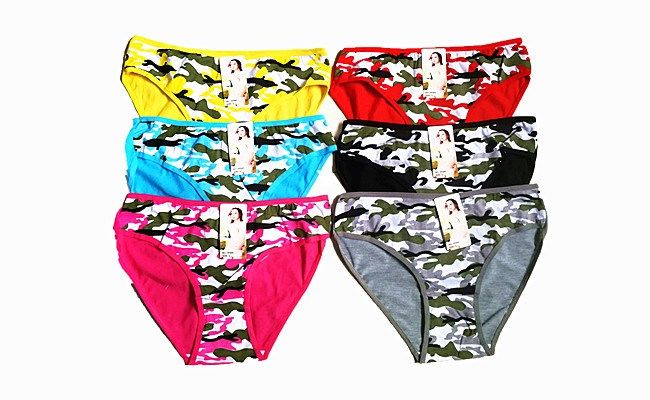 240 Pairs Womens Essential Cotton Stretch Camo Low Rise Panty Six Piece  Size Assorted - Womens Panties & Underwear - at 