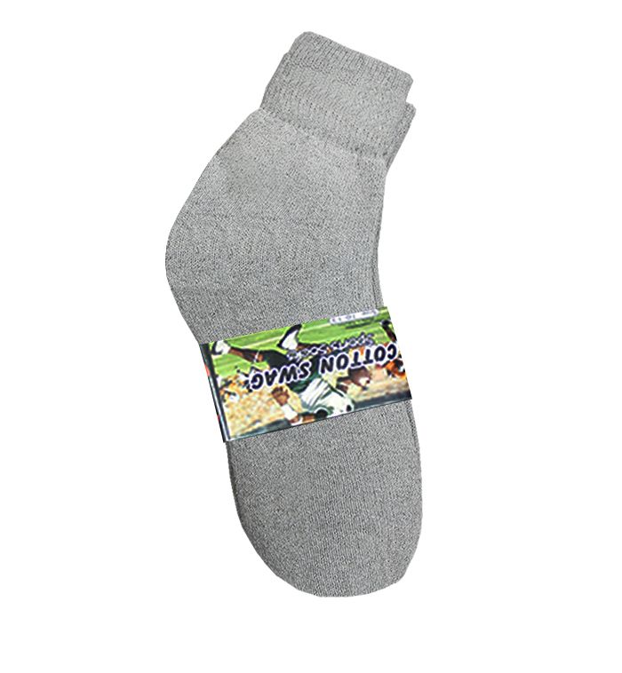 120 Wholesale Men's Grey Irregular Ankle Sock, Size 10-13