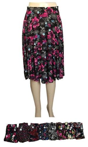 48 Pairs of Women Floral Printed Pleated Skirt