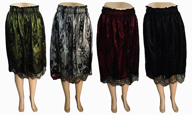 120 Pieces of Womens Lace Skirts Waistband Scalloped Floral Laced Midi Skirt For Women