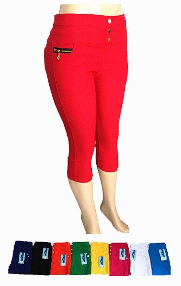 48 Pieces of Womens Ease In To Comfort Fit Modern Classic Capri With Pocket