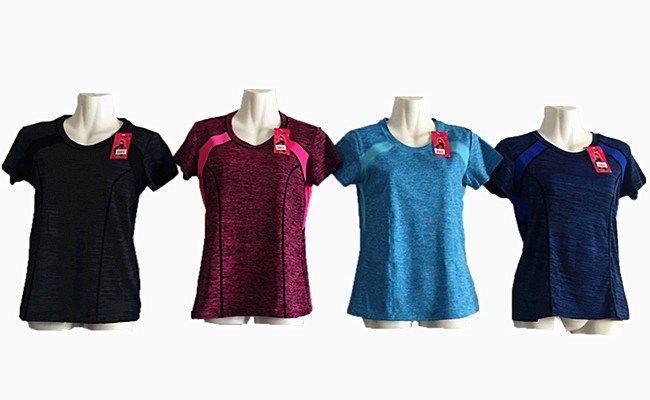 120 Pieces Womens Short Sleeve Yoga Tops Cool Dri Workout Size Assorted - Womens Active Wear