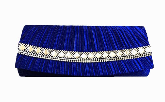 36 Pieces of Pleated Satin Wedding Evening Bridal Clutch Purse With Rhinestones