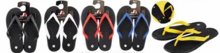 50 Wholesale Mens Flip Flops Packed Assorted Colors And Sizes With Retail Hang Tag