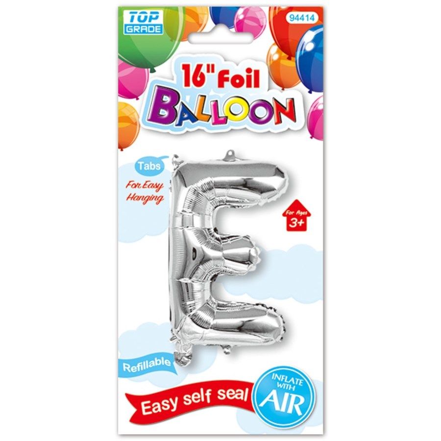 96 Wholesale Sixteen Inch Balloon Silver Letter E