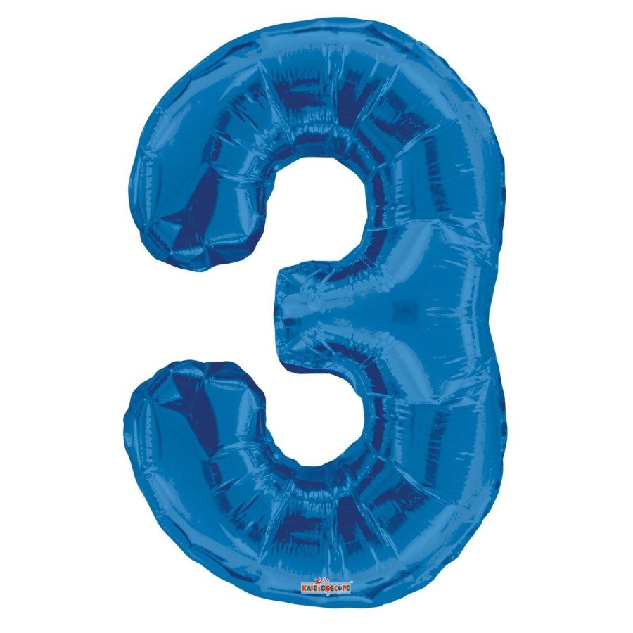 30 Wholesale Thirty Four Inch Blue Balloon Number Three