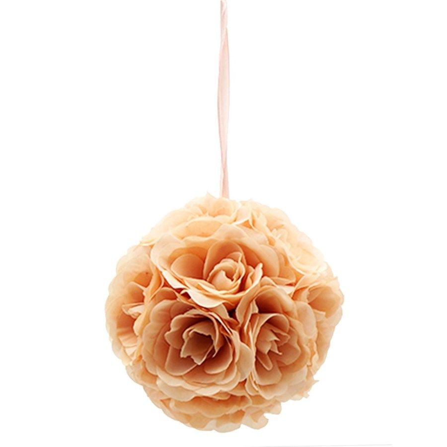 12 Pieces Ten Inch Pom Flower Silk Nude Pink - Wedding & Anniversary