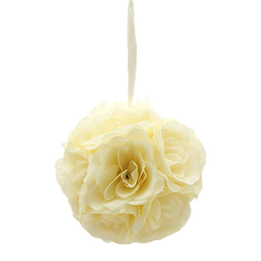 36 Pieces Six Inch Pom Flower Beige - Wedding & Anniversary