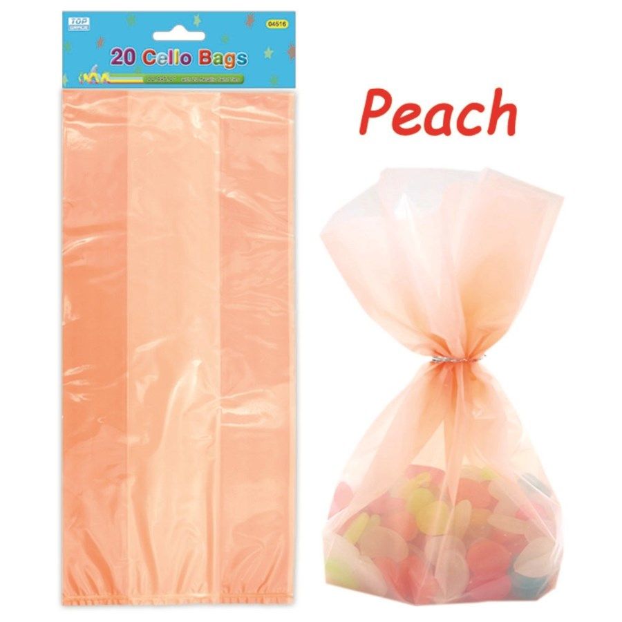 96 Pieces Loot Bag Peach Twenty Count - Party Favors