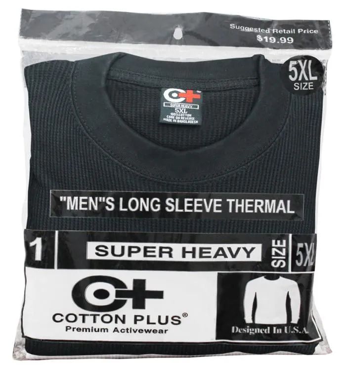 24 Pieces Men's Black Heavyweight Thermal Top, Size 2xl Mens Thermals