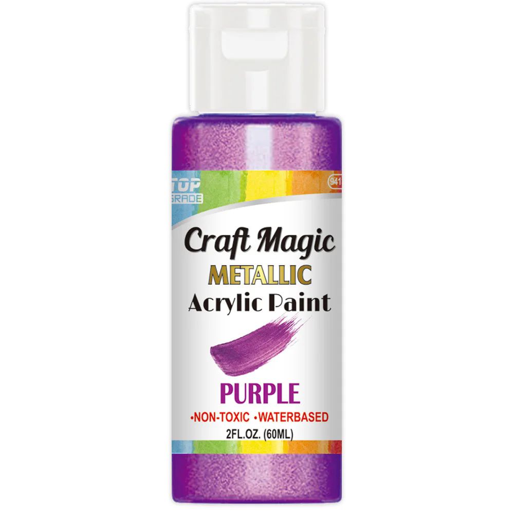 20 Pieces of 2oz/60ml Acrylic Paint Metallic Purple