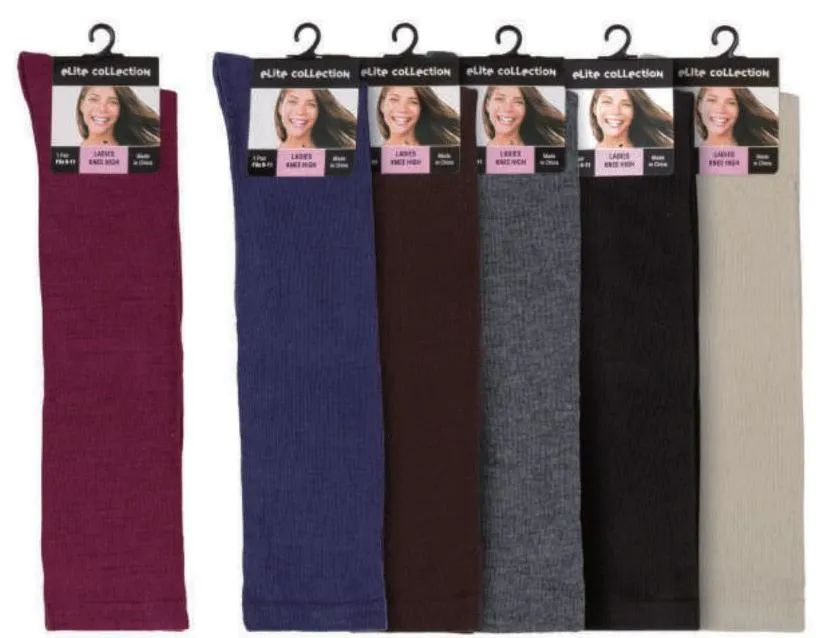 120 Pairs Womens 9-11 Assorted Color Knee High Uniform Socks - Womens Knee Highs