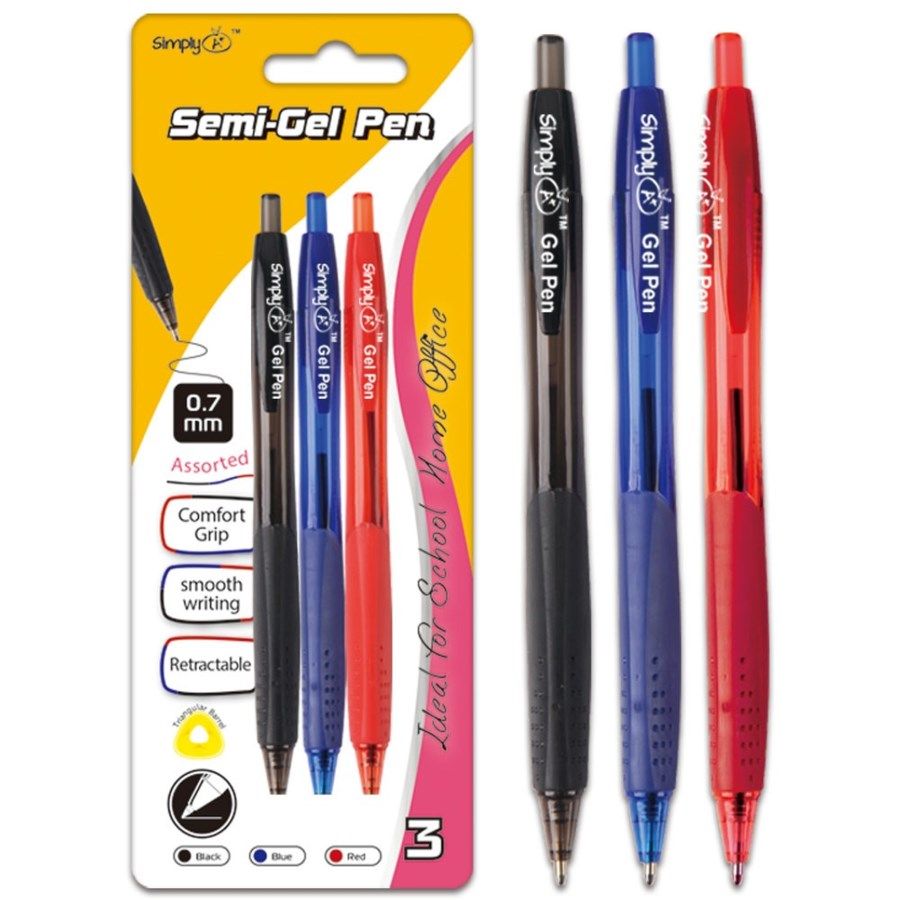 96 Wholesale Retractable Oil Gel Pen Assorted Ink With Grip