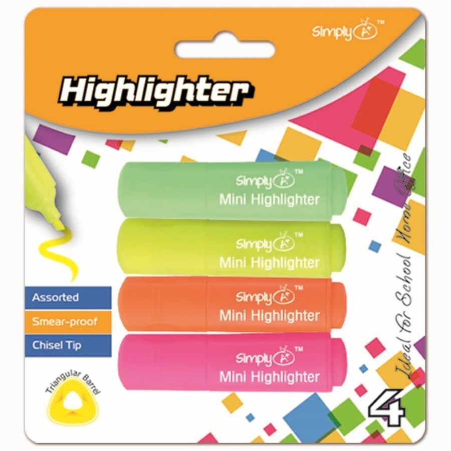 96 Bulk Four Count Mini Highlighters at