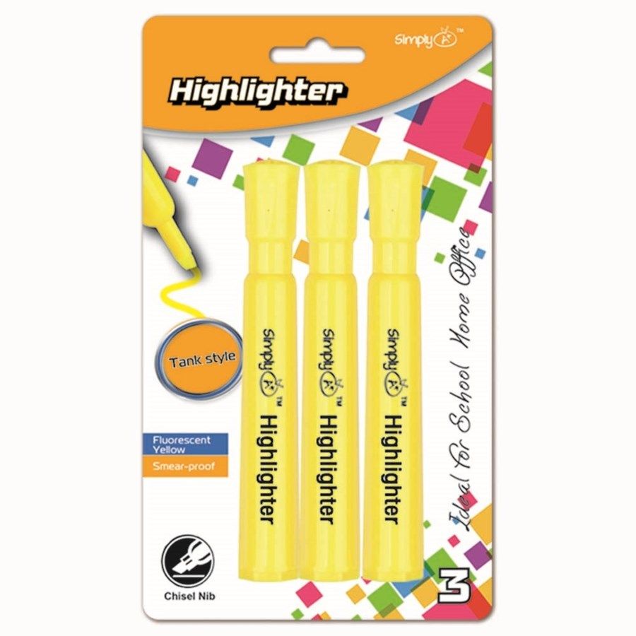 36 Pieces of Three Count Jumbo Highlighter Yellow
