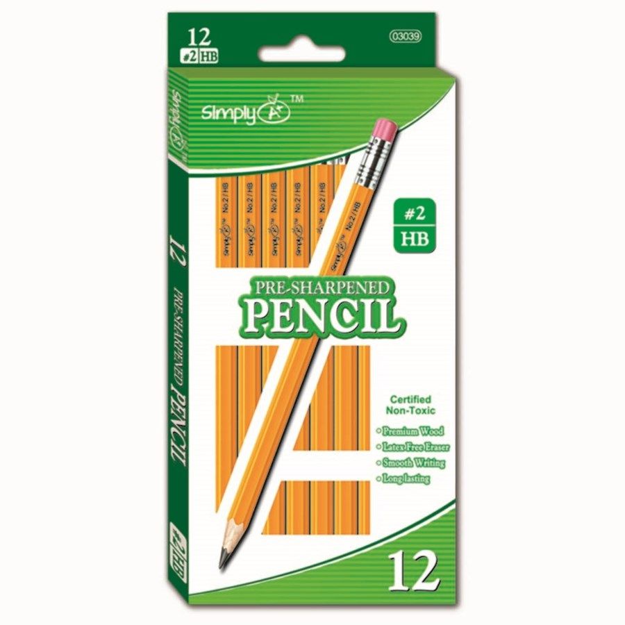 96 Wholesale Yellow Pencil Sharpened