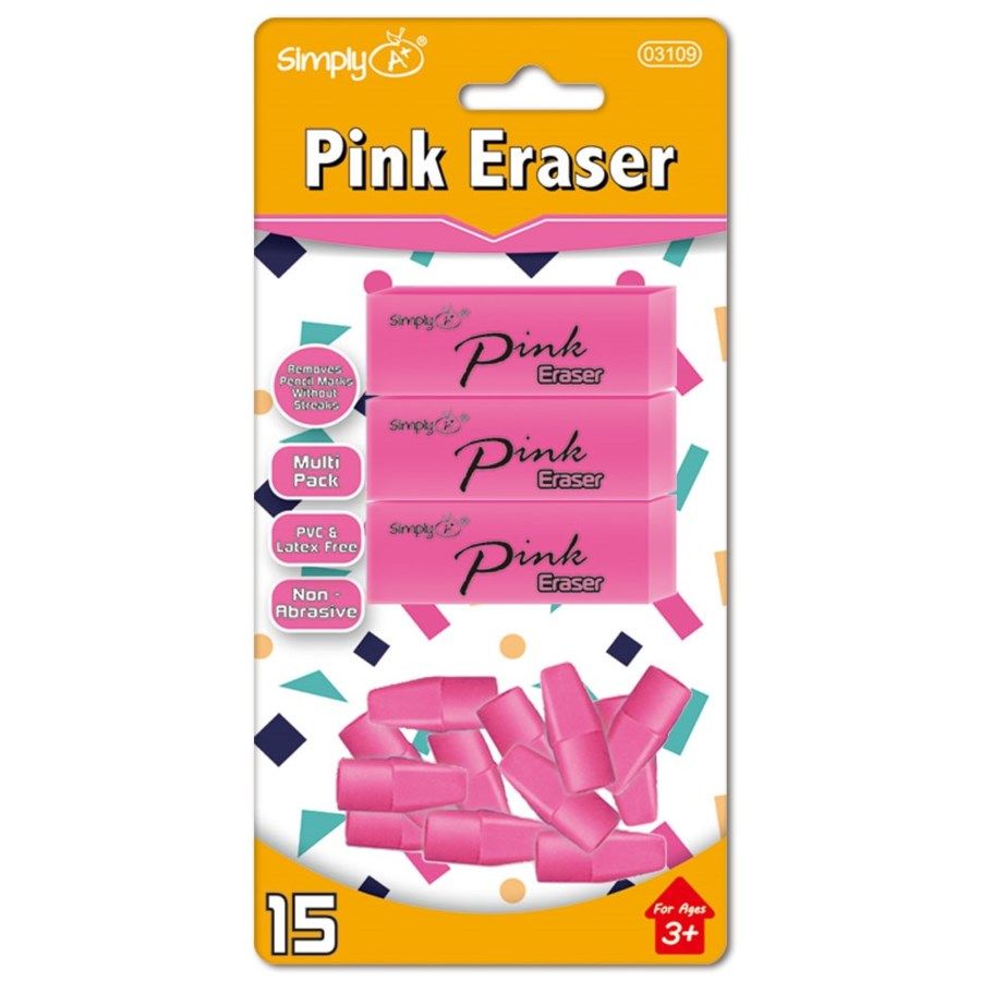 24 Pieces of Pink Eraser Set Latex Free