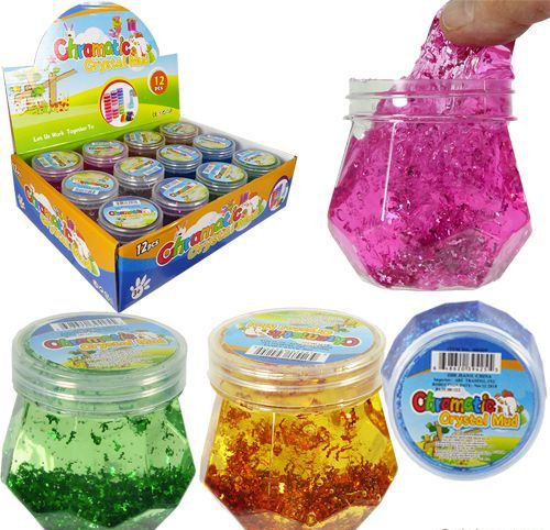12 Wholesale Chromatic Crystal Mud Slimes W/ Sparkles