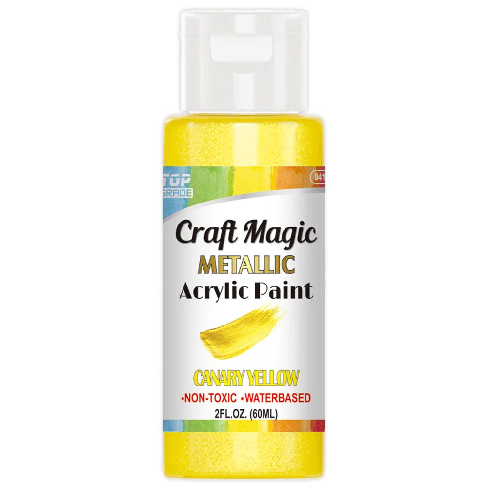 20 Pieces of 2oz/60ml acrylic paint metallic canary yellow