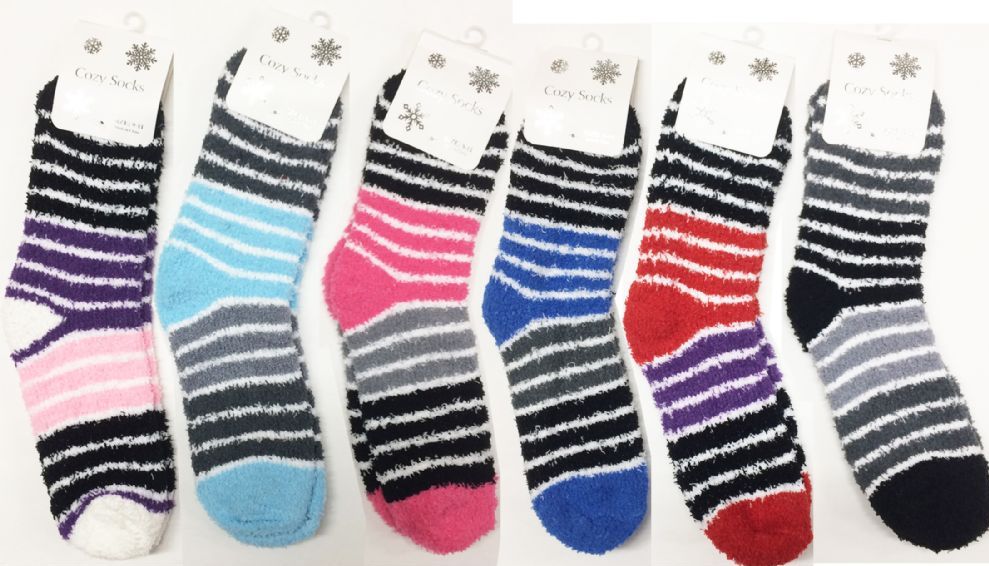 180 Wholesale Women Fashion Print Pattern Fuzzy Socks Size 9-11