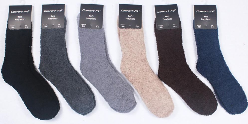 180 Pairs of Mens Solid Color Fuzzy Socks