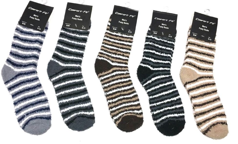 180 Pairs of Mens Stripe Color Fuzzy Socks