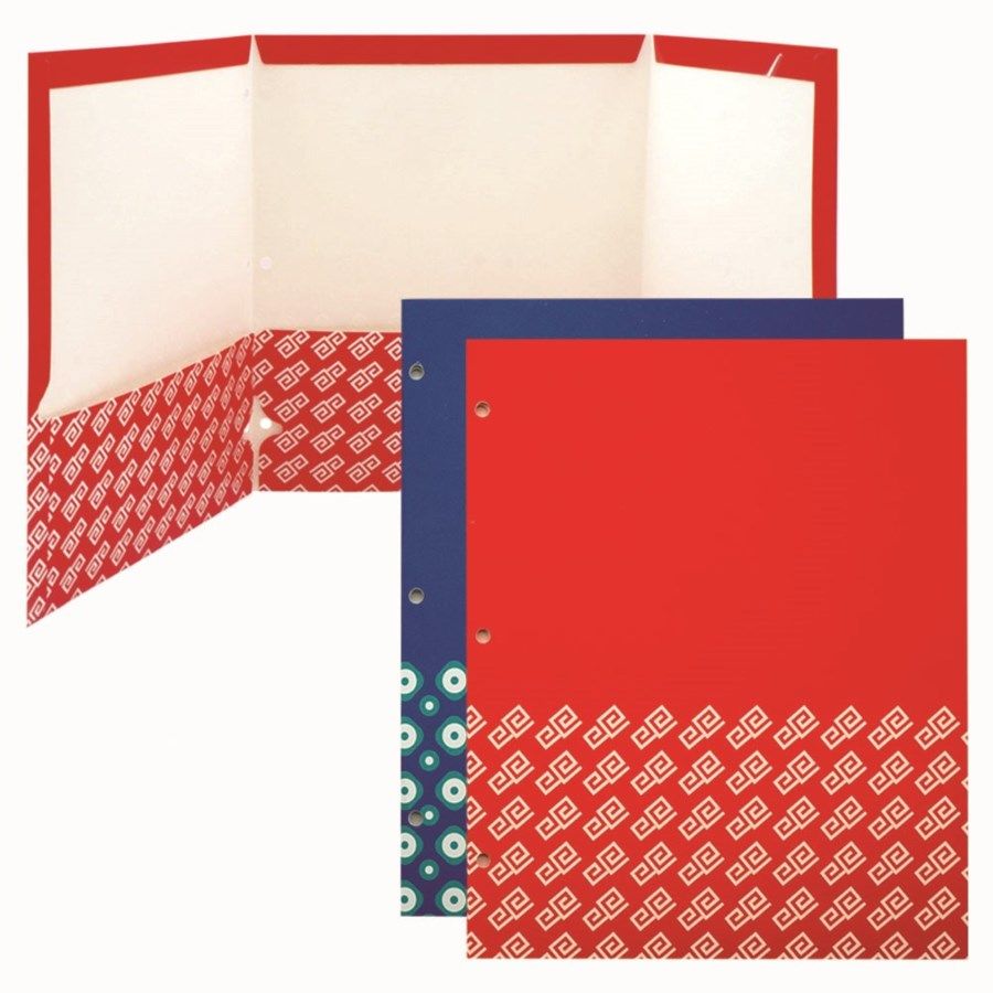 120 Pieces of Three Pocket Paper Folder Assorted