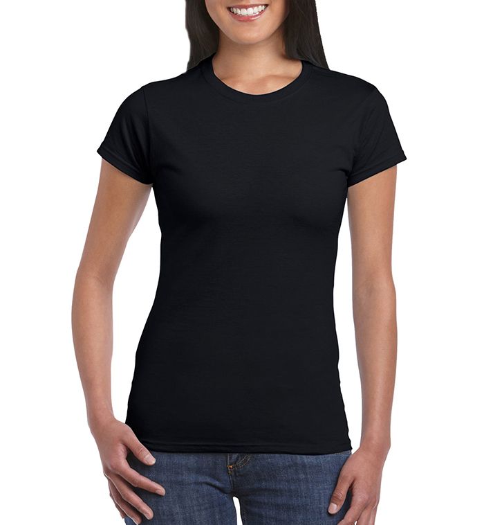 24 Pieces Women's Gildan Black T-Shirt, Size Large - Women's T-Shirts