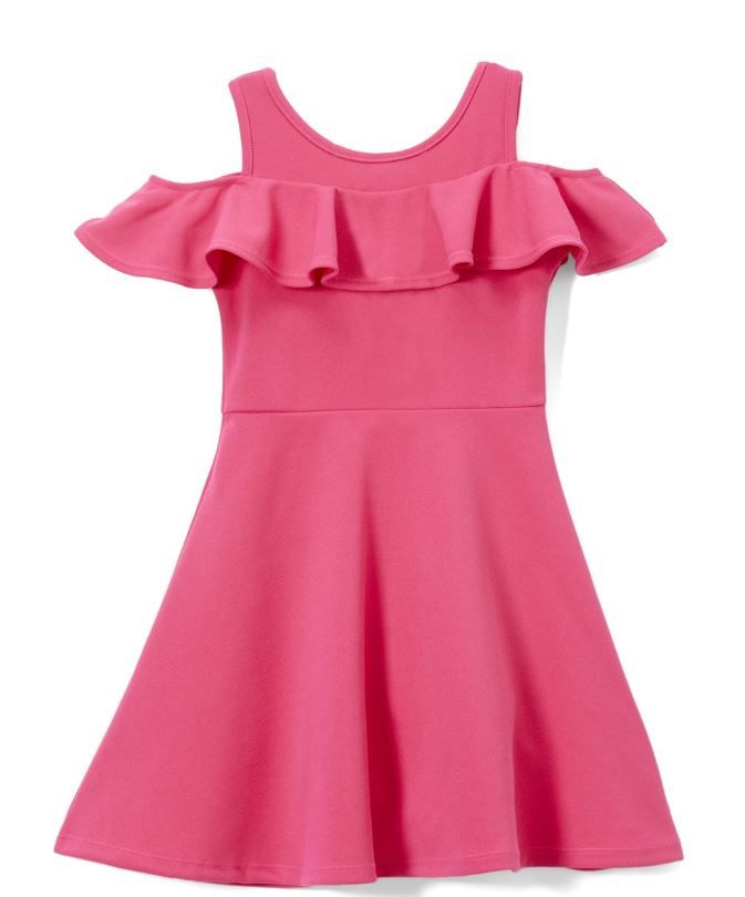 6 Pieces of Girls Fuchsia Soft And Stretchy Neoprene Dress, Size 7-14