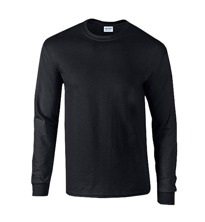 72 Wholesale Men's Gildan Irregular Black Long Sleeve T-Shirts, Size Xlarge