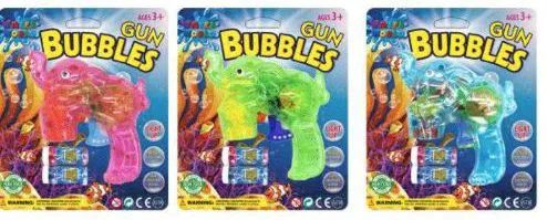 24 Wholesale Fish Bubble Gun With 2 Refills & Lights