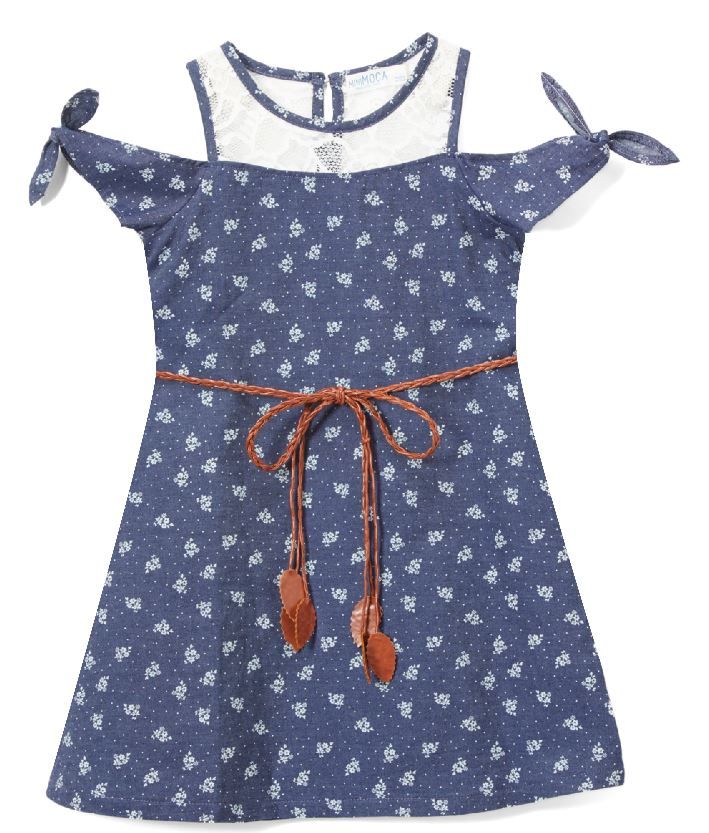 6 Pieces of Girls' Navy Jean Dress In Size 4-6x
