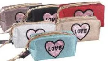 24 Wholesale " Love" Cosmetic Bag
