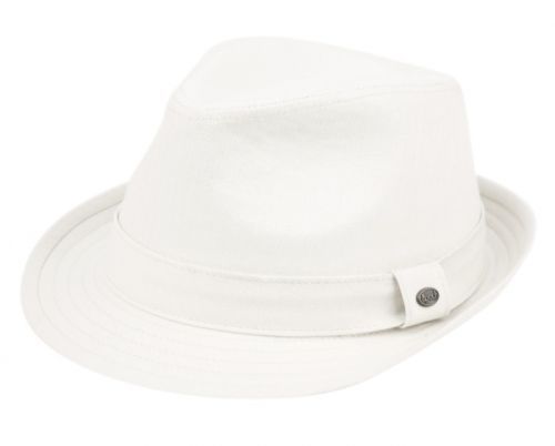 12 Pieces of Solid Cotton Fedora With Band In White