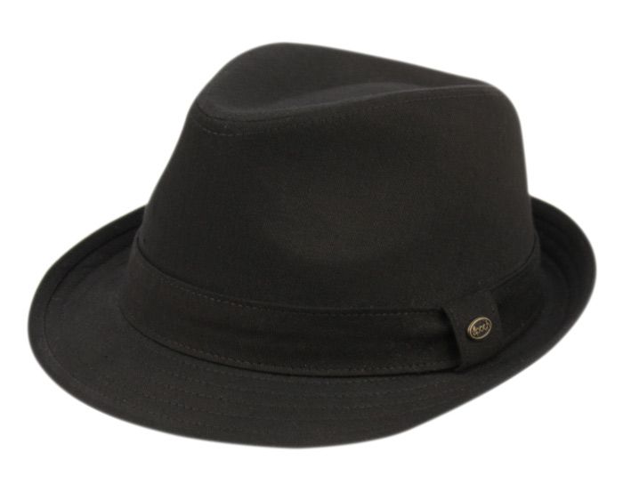 12 Pieces of Solid Cotton Fedora With Band In Black