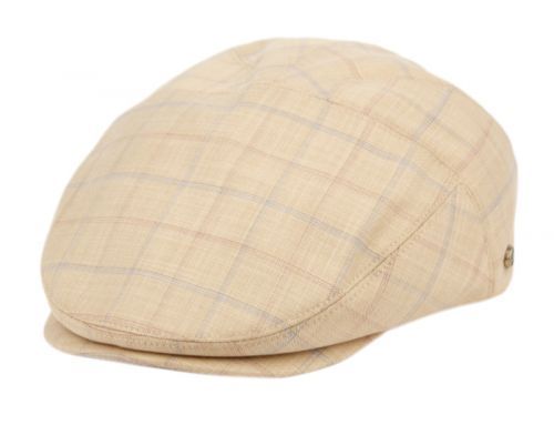 12 Pieces of Cotton Slim Fit Six Panel Check Ivy Caps In Khaki