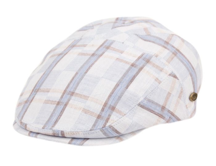 12 Pieces of Cotton Slim Fit Six Panel Check Ivy Caps In Blue