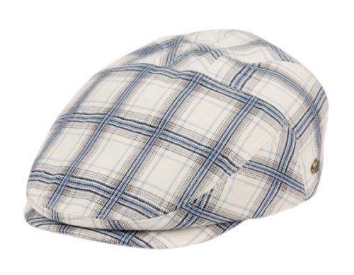12 Pieces of Cotton Slim Fit Six Panel Check Ivy Caps In White