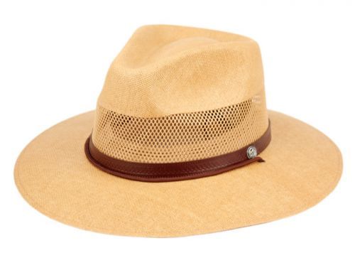 12 Pieces of Woven Paper Straw Panama Hats With Leather Band