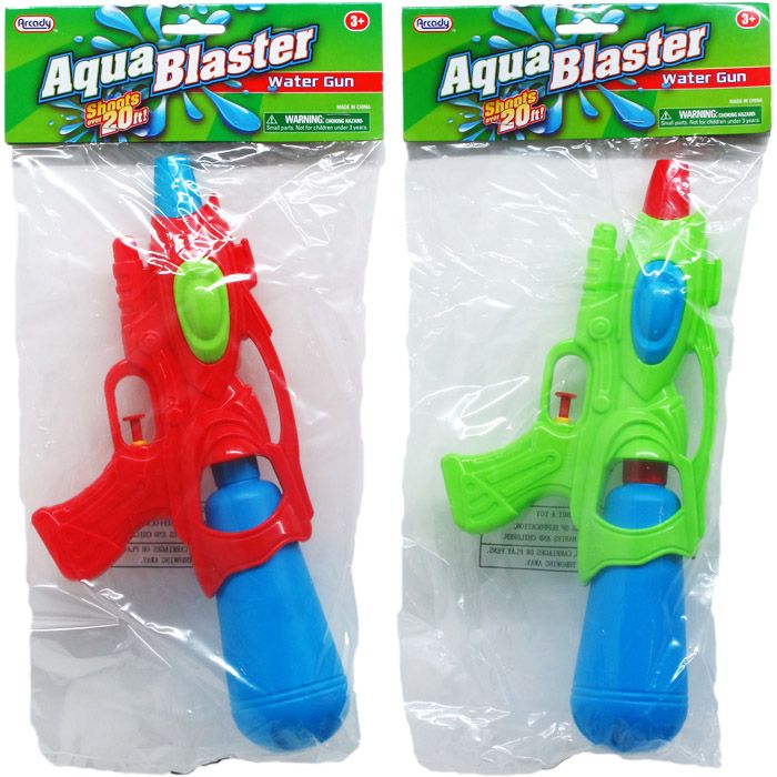 48 Wholesale 11.5" Water Gun In Poly Bag W/ Header Card, 3 Assorted Colors
