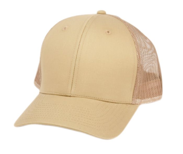 24 Wholesale Cotton Twill Trucker Cap With Mesh In Khaki - at ...