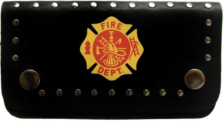 12 Pieces of Fire Department Leather Biker Wallet With Chain